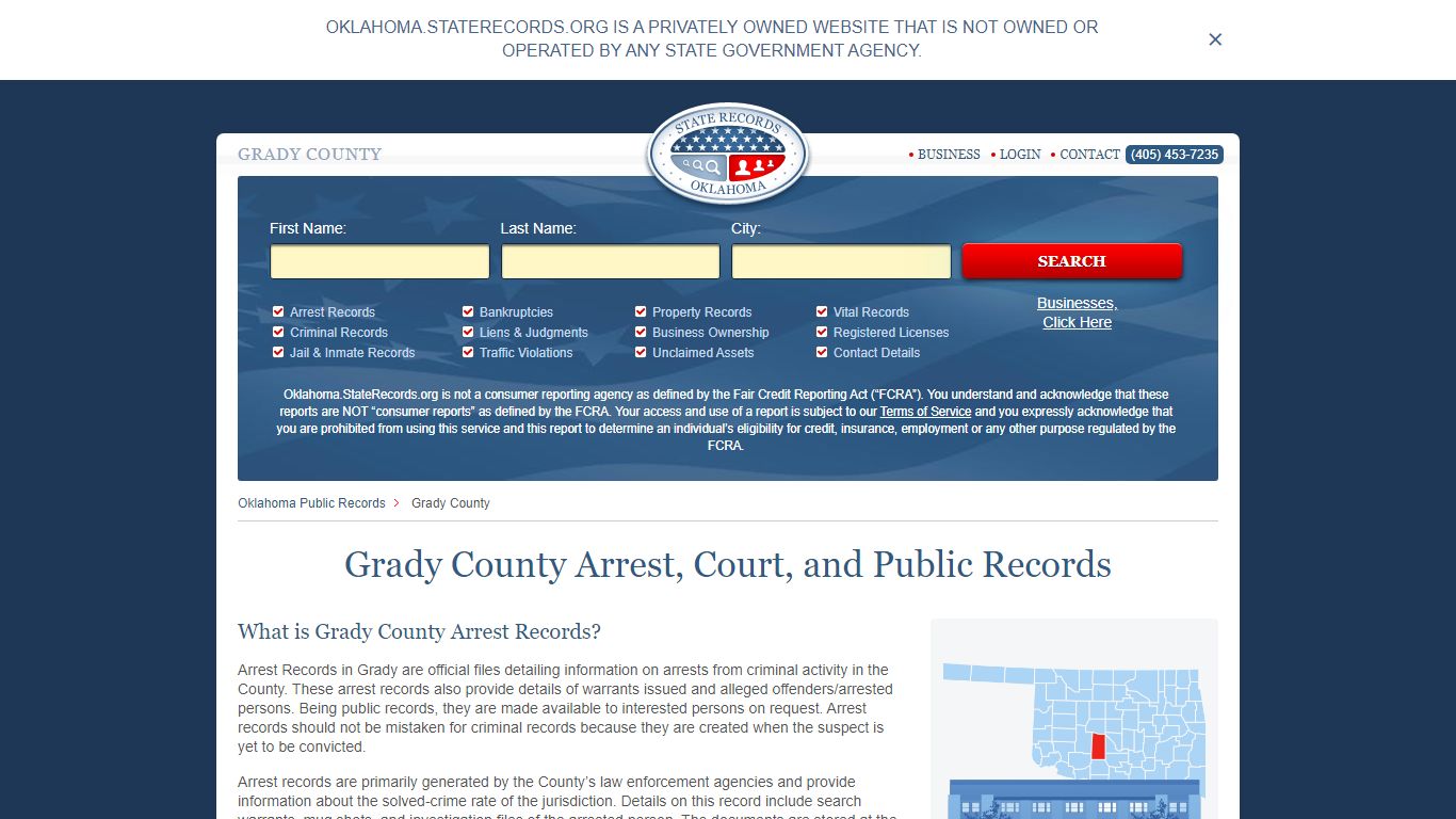 Grady County Arrest, Court, and Public Records